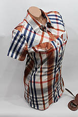 Жіноча подовжена картата сорочка + пояс із коротким рукавом B 4924 гуртом у Хмельницькому, фото 2