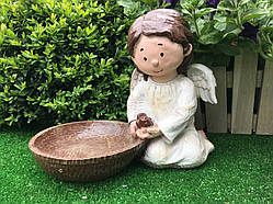 Садова фігура ангел с кормушкою (висота 24 см )