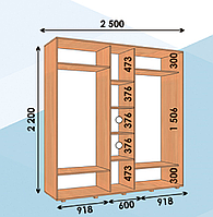 Шкаф купе ШК 04 Алекса 2200/600 2500*600*2200