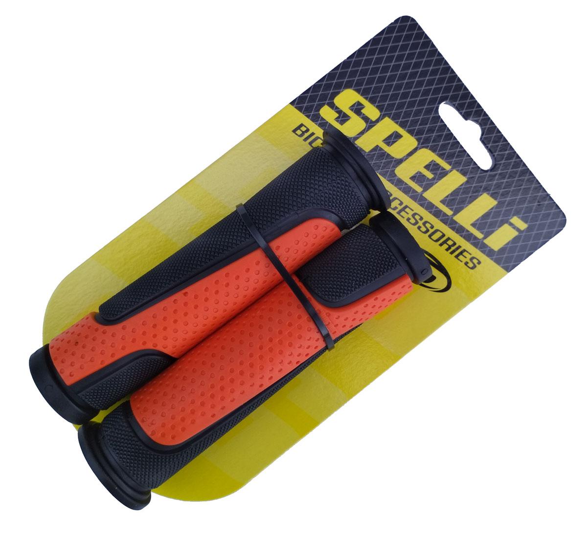 Грипси велосипедні Spelli SBG-6708L, 127 мм помаранчевий, фото 1