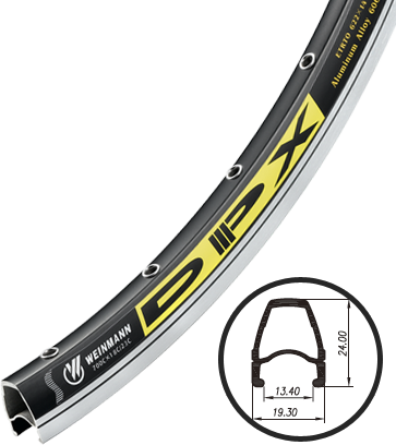 Обід велосипедний 700 Weinmann DPX (36 спиць) чорний, фото 1