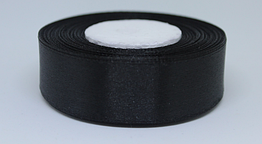 Стрічка атласна 2,5 см 33 м, чорна