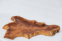 Фруктовница деревянная из массива дерева плоская 65 см