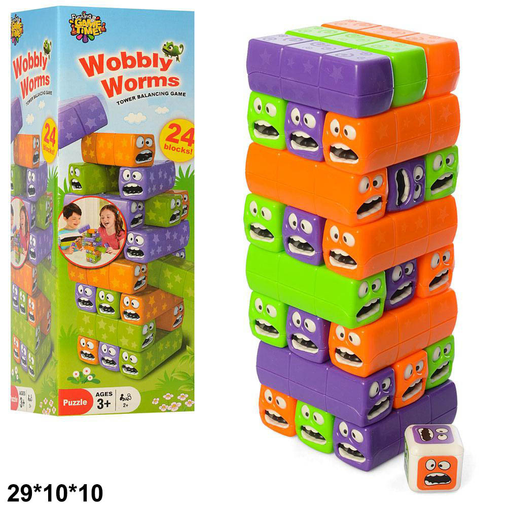 Іграшка дитяча гра Vega Дженга Wobbly Worms в коробці 3562