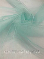 Ткань Фатин средней жесткости цвет Мята 3-х метровый, Турция\ для одежды, поделок, украшения залов.
