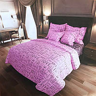 Полуторное постельное белье "Gold" - Love розово-фиолетовое