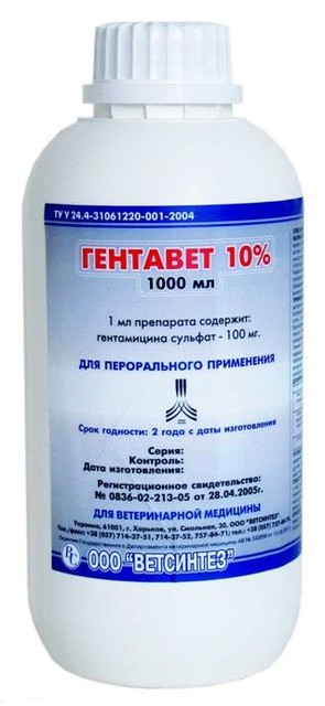 Гетавет 10% 1 л оральний антибіотик широкого спектра дії для курчат, бройлерів та індички