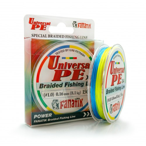 Шнур Fanatik Універсальний PE X4 150м Varicoloured #1.0/0.16 мм 8.1 кг