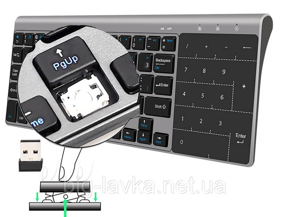 Бездротова міні-клавіатура Zienstar USB для Android з російською розкладкою