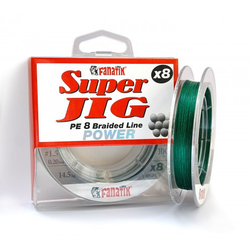 Шнур Fanatik Super Jig PE X8 100м Green #1.5/0.20 мм 14.5 кг