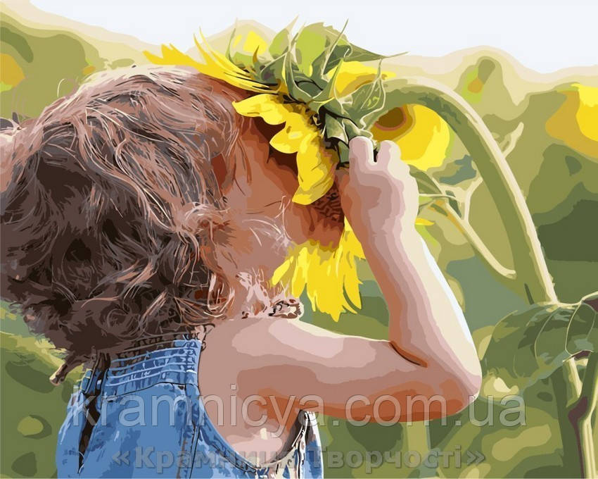 Картина за номерами Brushme 40х50 Дитина у соняшника (GX3307), фото 1