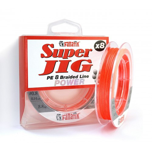 Шнур Fanatik Super Jig PE X8 120м Orange #0.8/0.14 мм 8.8 кг