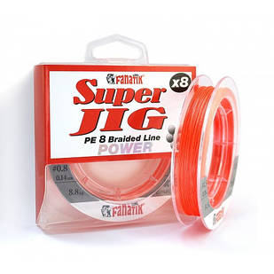 Шнур Fanatik Super Jig PE X8 120м Orange #0.8/0.14 мм 8.8 кг