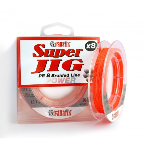 Шнур Fanatik Super Jig PE X8 120м Orange #1.2/0.18 мм 12.1 кг