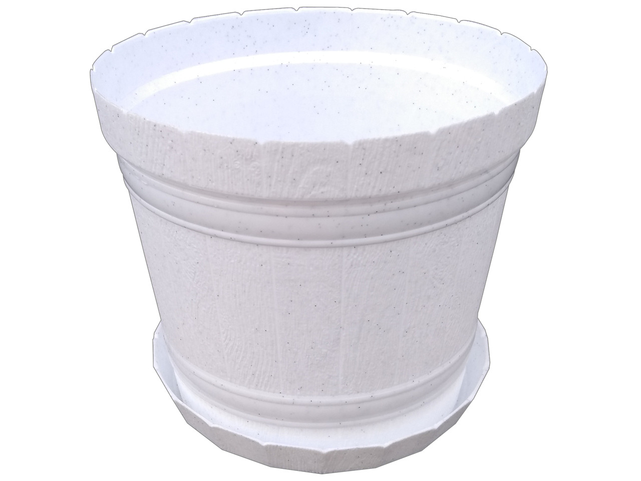 Горщик для квітів Кадушка з підставкою 3,1 літра білий (ПП КВВ), фото 1