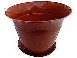 Горщик для квітів Молдавія з підставкою 800 мл коричневий (ЧП КВВ), фото 3