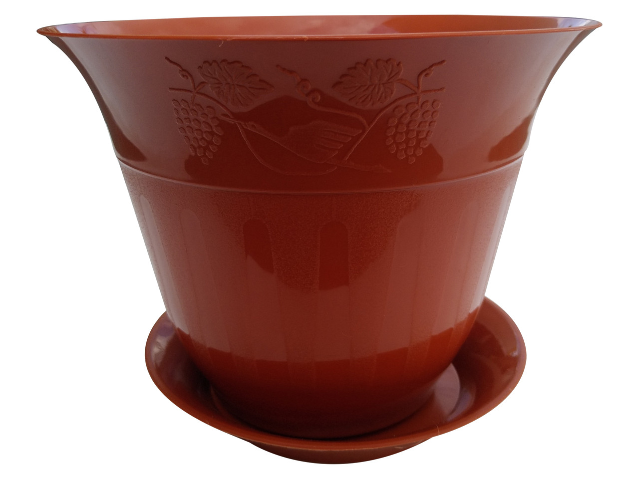 Горщик для квітів Молдова з підставкою 2 літри коричневий (ПП КВВ), фото 1