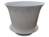 Горщик для квітів пластиковий Молдавія з підставкою 4 літри білий (ПП КВВ), фото 3