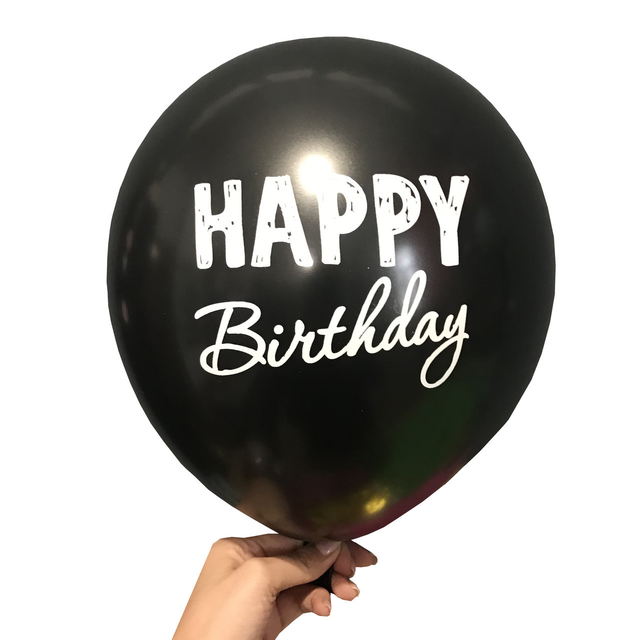Кульки латексні Happy birthday чорний, фото 1