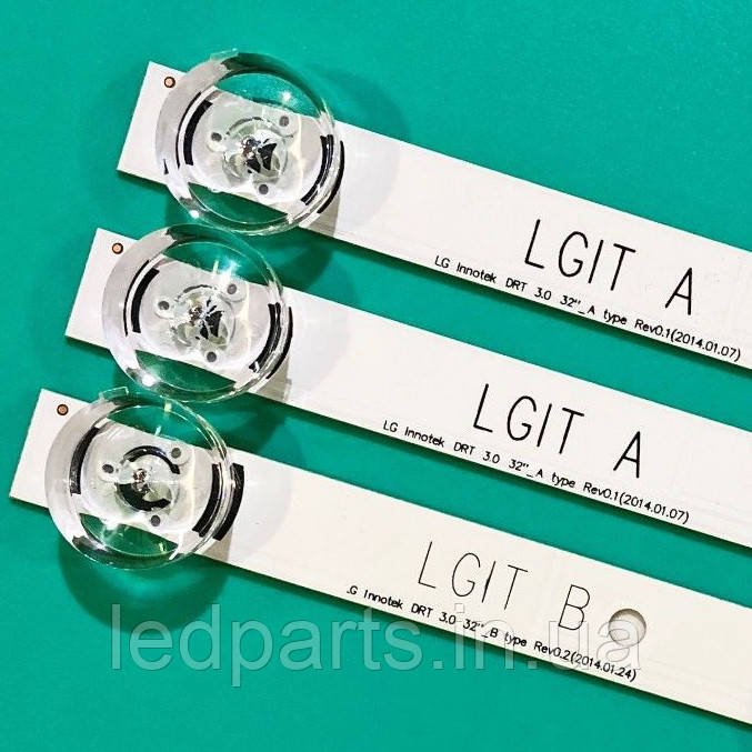 LED підсвічування LG Innotek DRT 3.0 32" 32LB 32LF 2 шт. LGIT A 6916L-1974A і 1 шт. LGIT B 6916L-1975A. Комплект