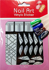 Трафарет Nail Art (вінілові стікери, наліпки) для дизайну та декору нігтів, БІЛИЙ, фото 2