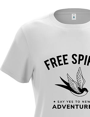 Крута футболка чоловіча з друком "Free spirit", фото 2