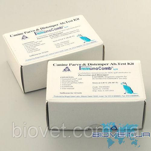 Тест-набор ИммуноКомб® (Canine parvovirus & distemper IgM antibody) - фото 1 - id-p967828522