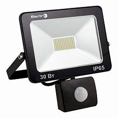 LED Прожектор з датчиком руху EL-SMD-01-S, 30Вт IP65 6000-6500K 2400Lm