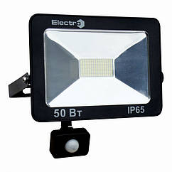 LED Прожектор з датчиком руху EL-SMD-01-S, 50Вт IP65 6400K 4000Lm