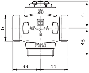 Триходовий термосмесітельний клапан HERZ Teplomix DN25 - 60C 1776603, фото 4