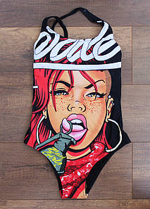 Оптом злитий купальник 36-42р. №14-30 Чорний