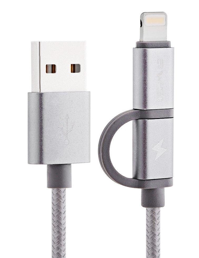 Кабель Awei CL-930C 2 в 1 USB 2.0 AM - micro-USB / Lightning 0.2 м , фото 1