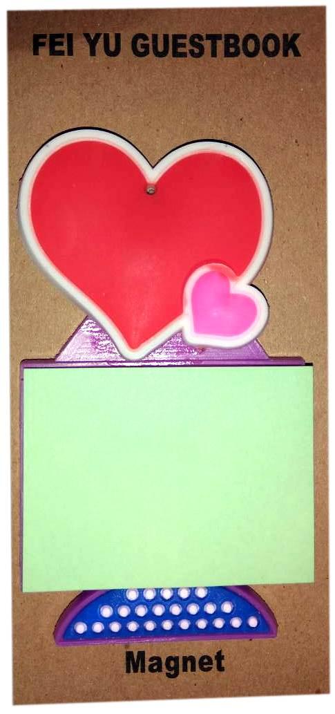 Магніт на холодильник сердечко зі стікером(9х5 см), фото 1