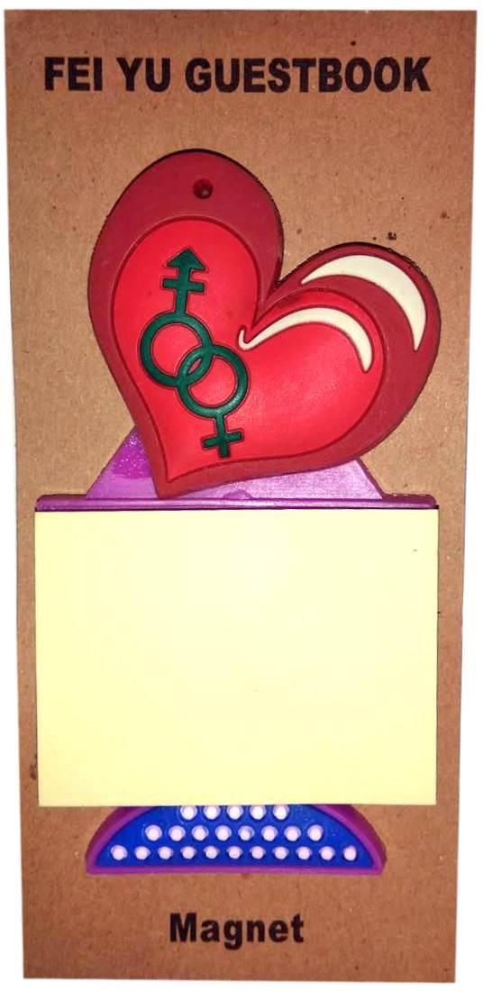 Магніт на холодильник сердечко зі стікером(9х5 см), фото 1