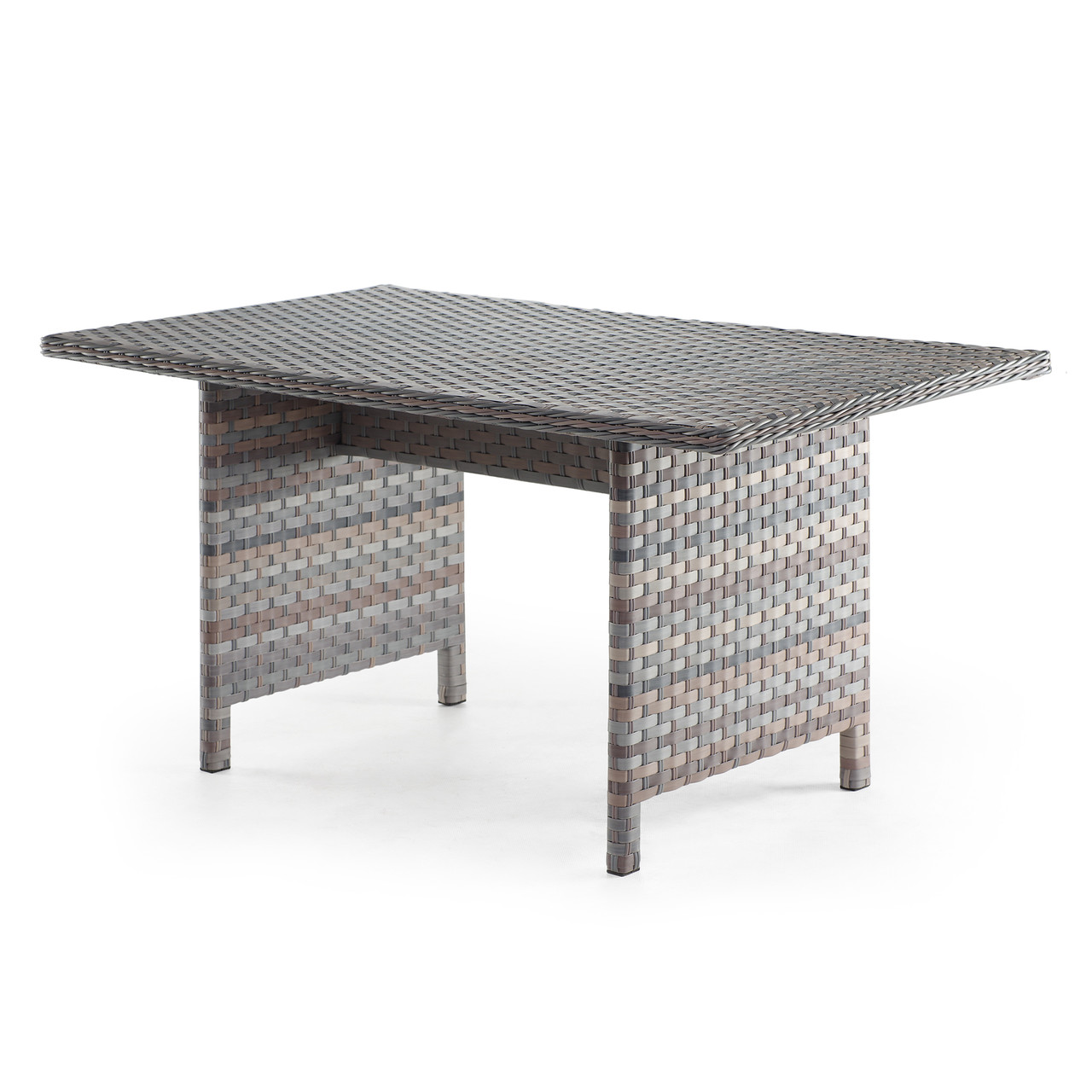 Стіл обідній Глорія, віск.ротанг Павстель, стільниця плетена з проз.склом, 140х80х70 см (Pradex ТМ)