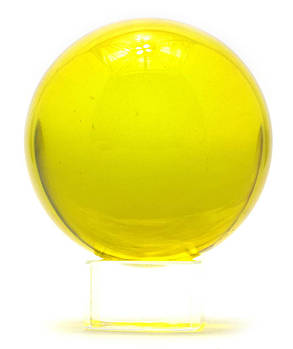 Куля кришталева на підставці жовта (6 см)
