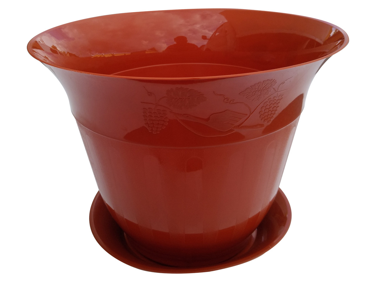 Горщик для квітів пластиковий Молдавія із підставкою 7 літрів коричневий (ПП КВВ)