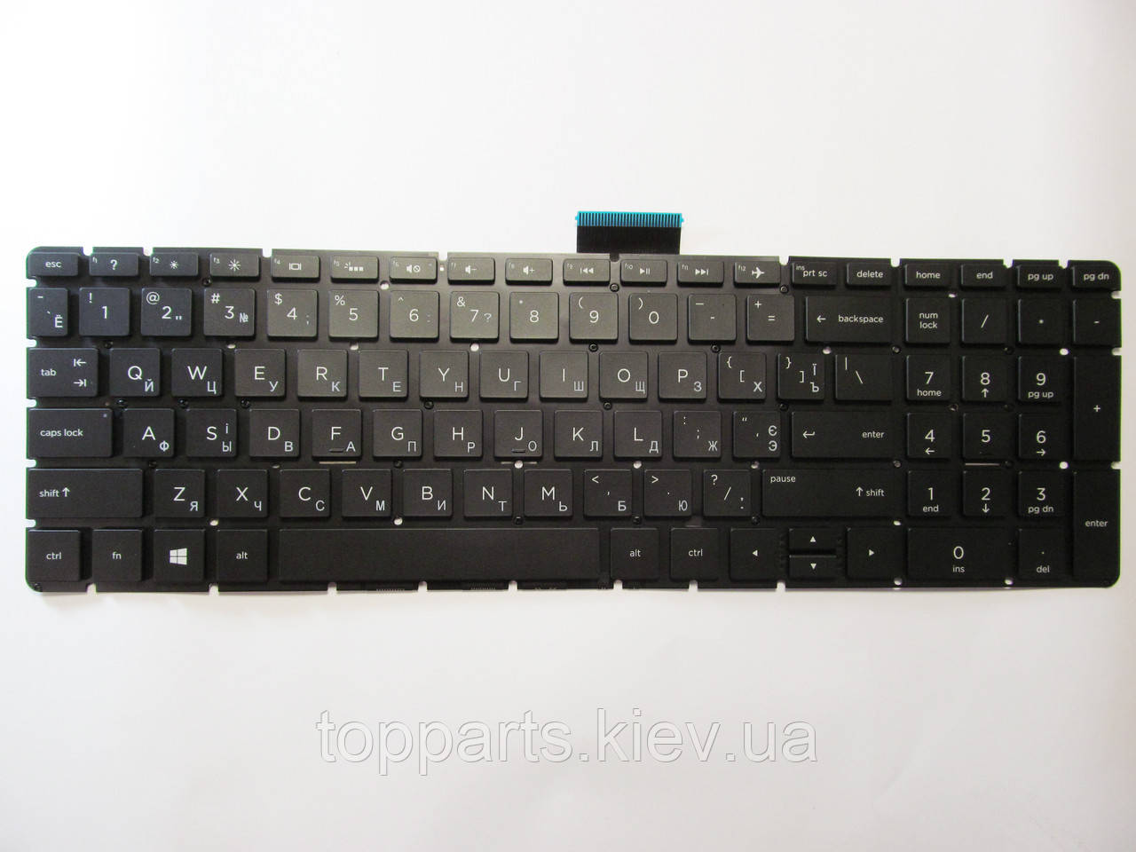 Клавіатура для ноутбуків HP ProBook 250 G6, 255 G6, чорна без рамки з підсвічуванням RU/US