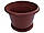 Горщик для квітів пластиковий Ø 140 мм з підставкою 1 літр коричневий (Юнипласт), фото 3