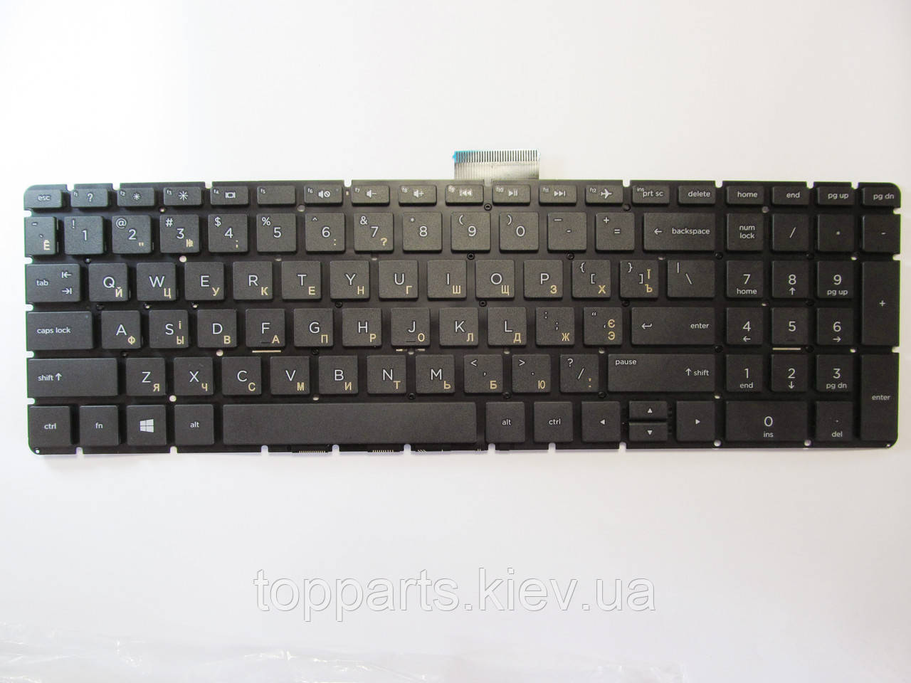 Клавіатура для ноутбуків HP ProBook 250 G6, 255 G6, HP Pavilion 15-bs, 15-bw чорна без рамки RU/US