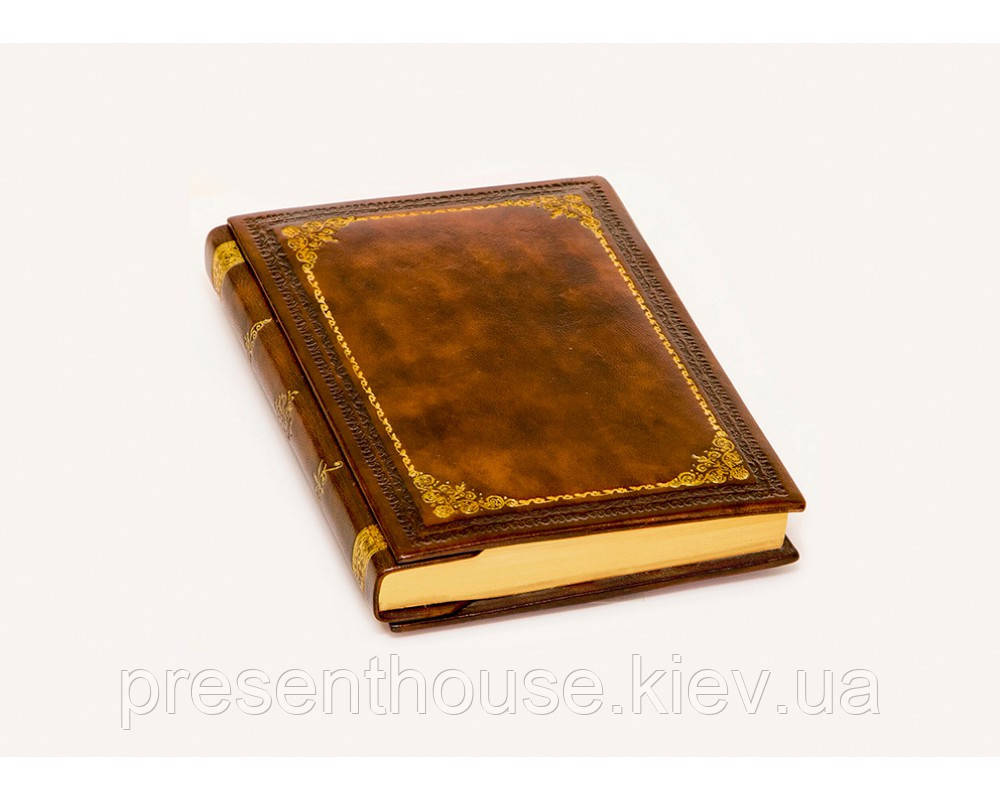 Щоденник шкіряний Італія GOLD 15*22 см