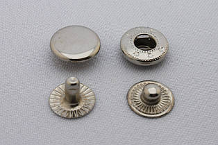 Кнопка альфа, діаметр - 12.5 мм, колір - нікель, в упаковці - 25 шт, артикул СК 5016