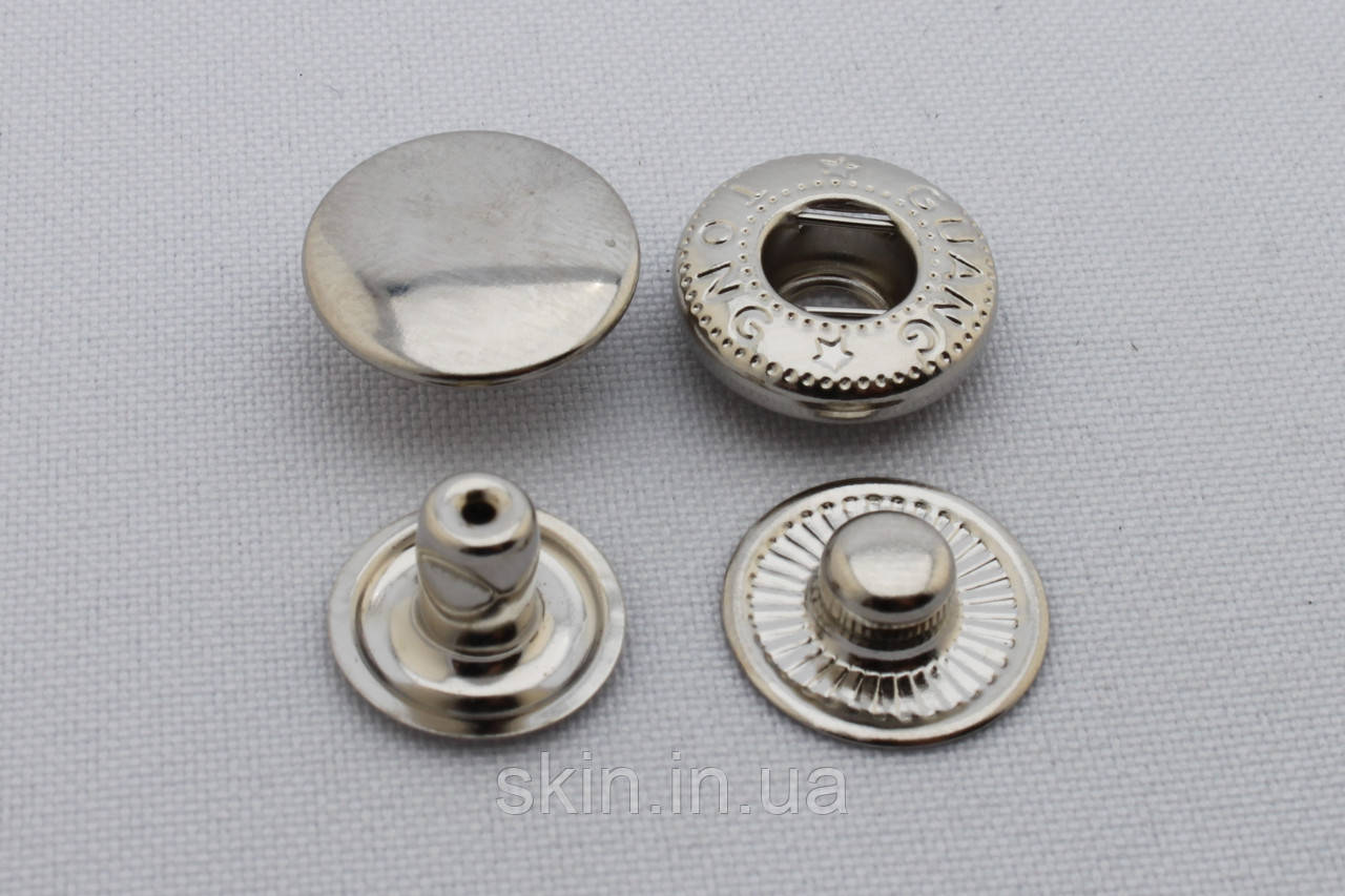 Кнопка альфа, діаметр - 15 мм, колір - нікель, в упаковці - 20 шт, артикул СК 5017