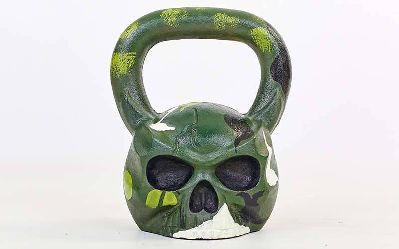 Чавунна Гиря пофарбована чорна Skull 20кг
