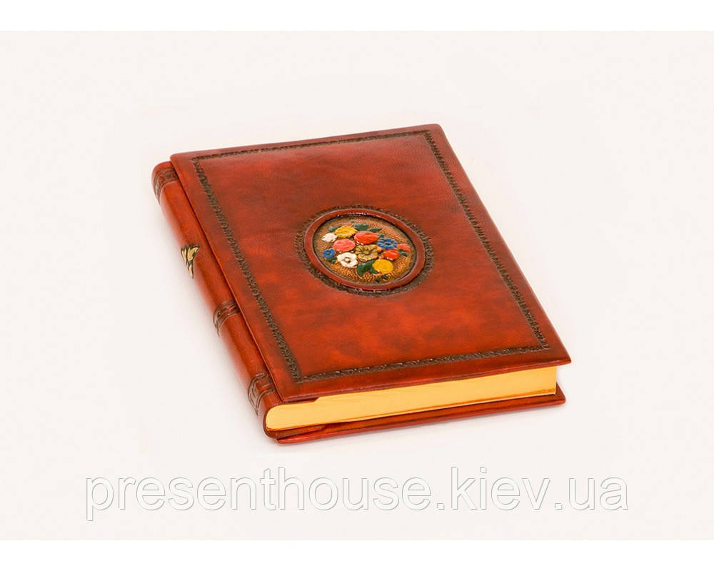 Щоденник шкіряний Італія Flowers 15*22см