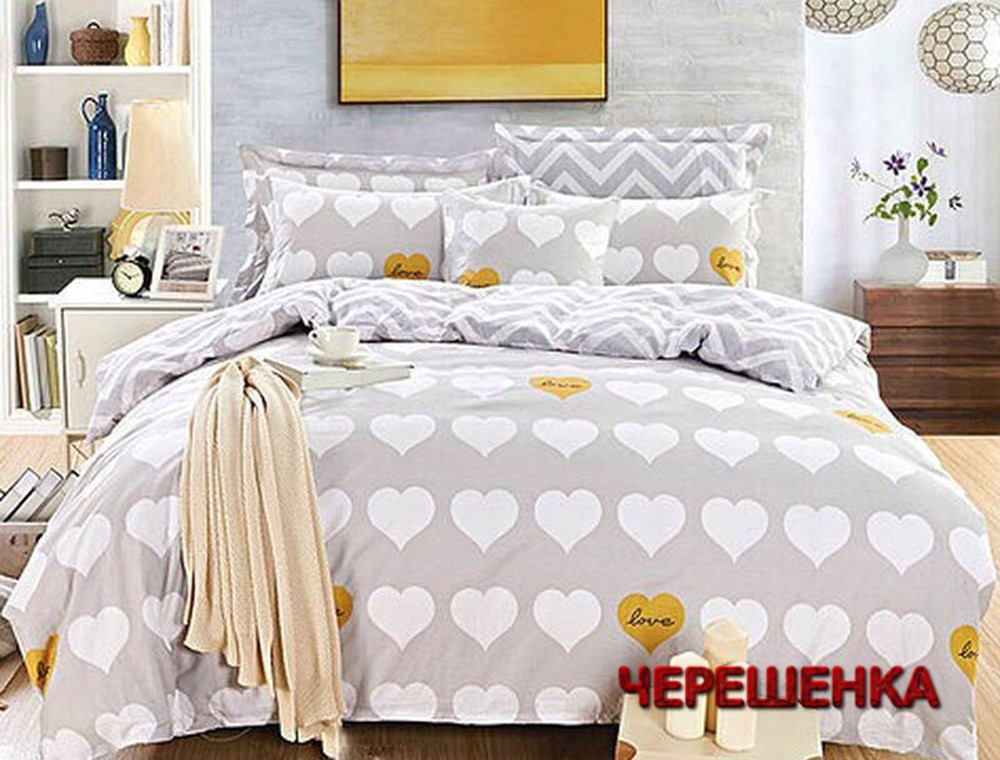 Полуторний набір постільної білизни 150*220 з Бязі "Gold" №157234AB Черешенка™