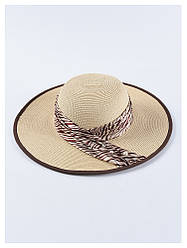 Жіноча пляжна капелюх з широкими полями бежева