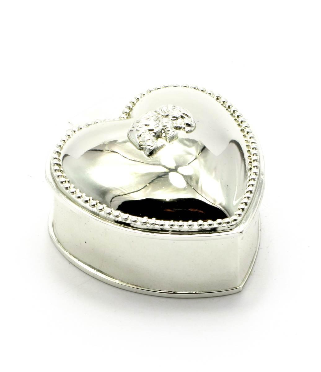 Скринька для прикрас "Сердечко" (6х6х3 см) "Срібло", фото 1