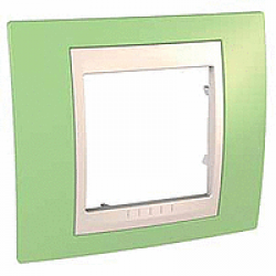 Рамка Schneider-Electric Unica Plus 1-пост хамелеон зелене яблуко/слонова кістка