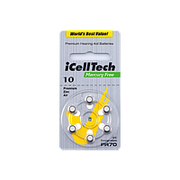 Батарейки для слуховых аппаратов 10 іCellTech Premium (Южная Корея)